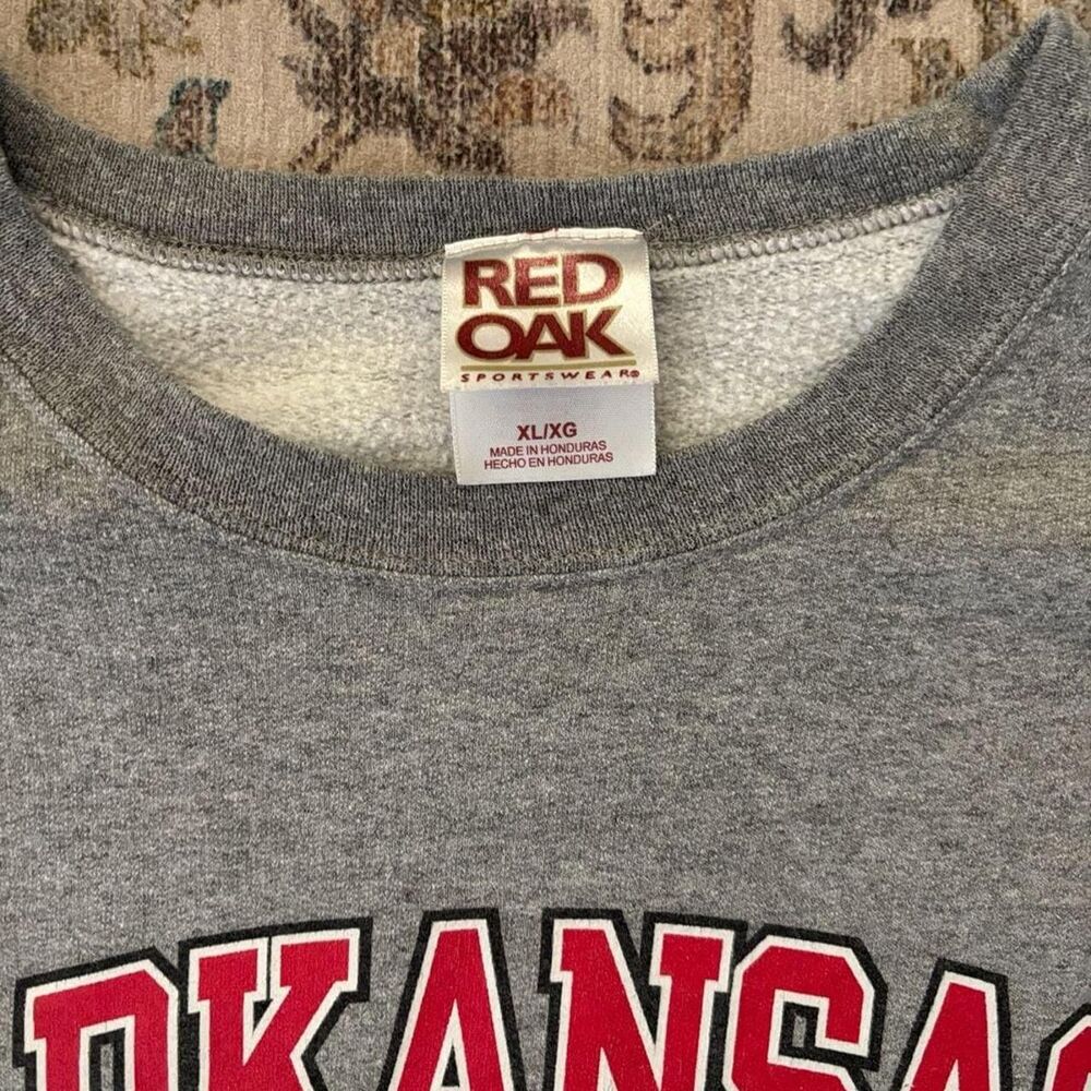 Red Oak Arkansas State University Crewneck Sweatshirt Grey Size XL - Picture 2 of 8